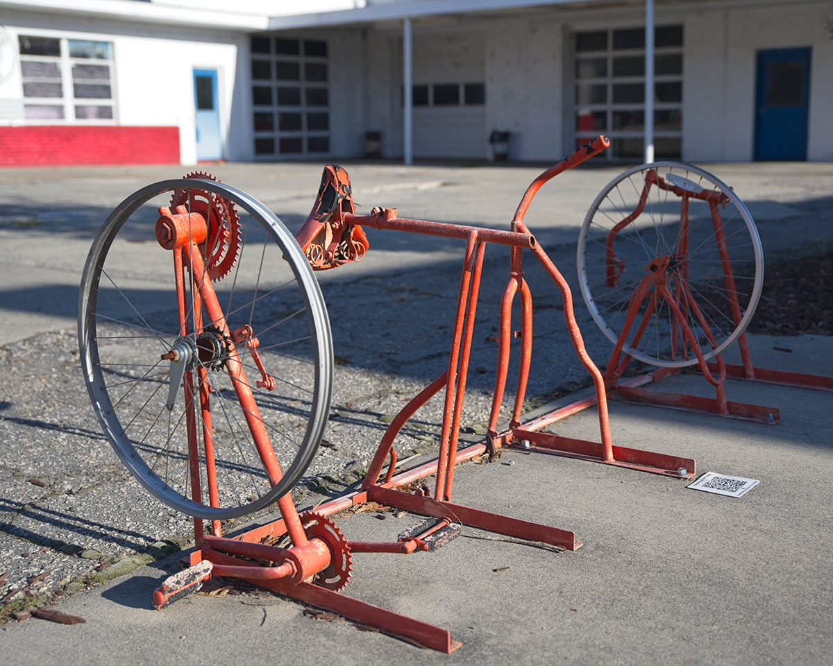 Orange Bicycle Rack Farmville Art Trail