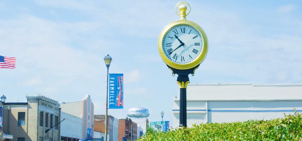 Farmville NC New Clock Town Common